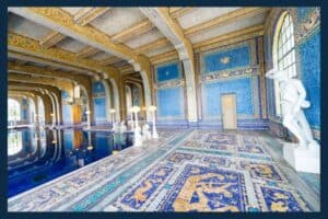 The swimming pool filled with mosaic tiles at Hearst Castle