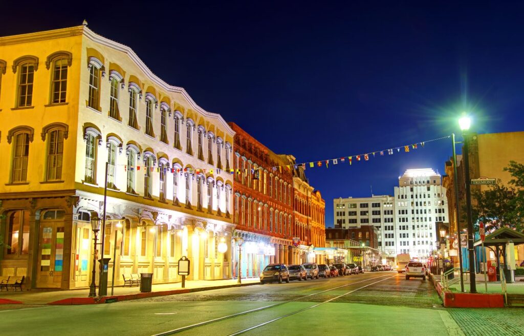 Historical buildings in downtown Galveston